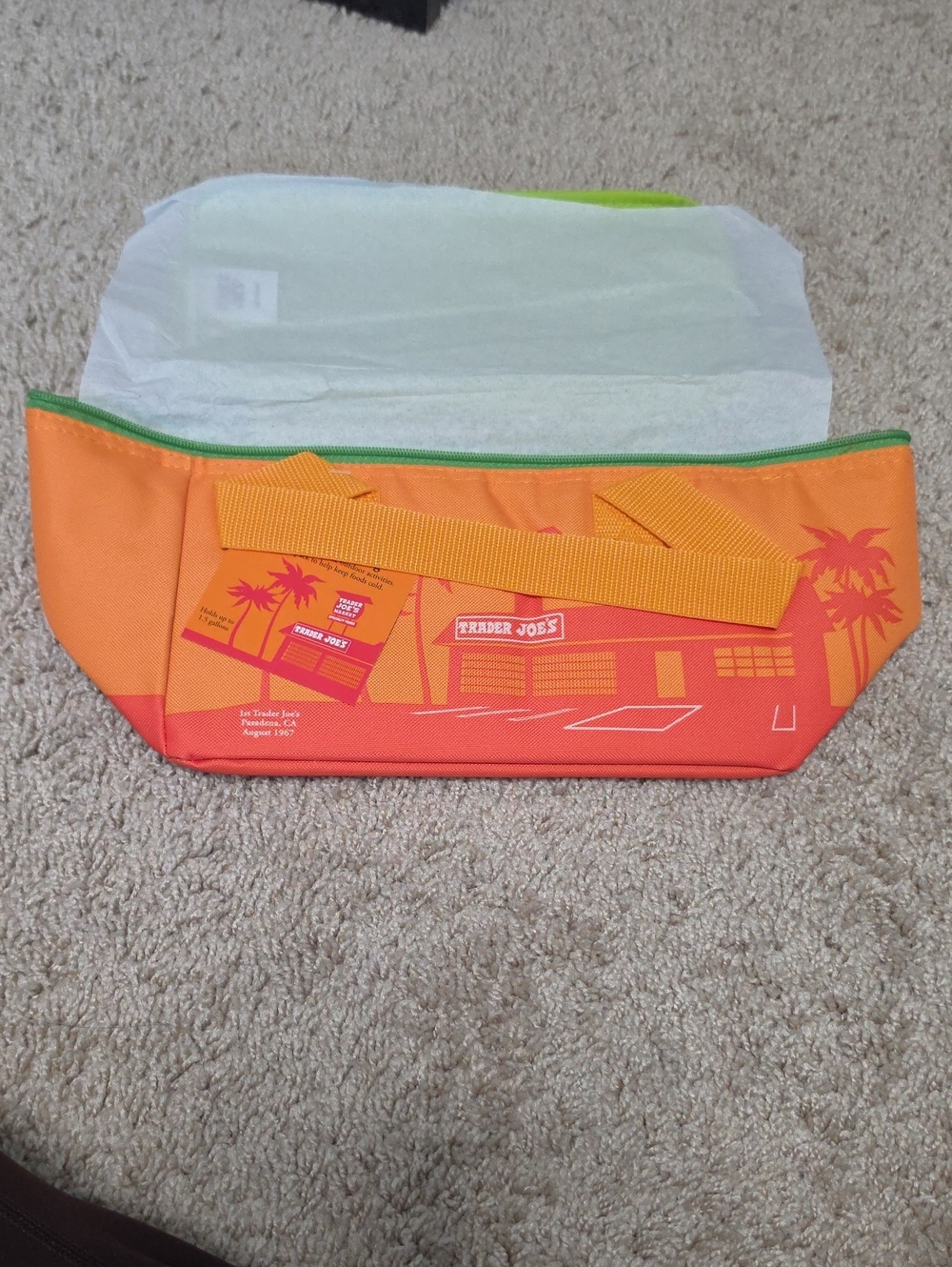 Trader Joe's Orange & Red Insulated Lunch Tote